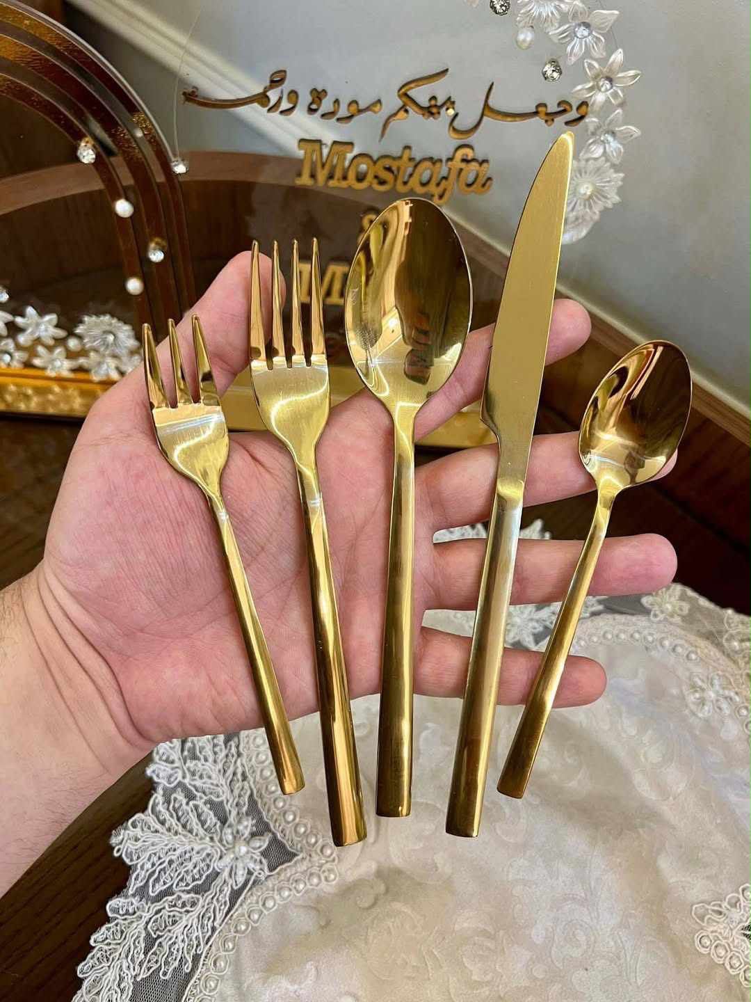 طقم معالق سفره دهبي ٤٨ قطعه